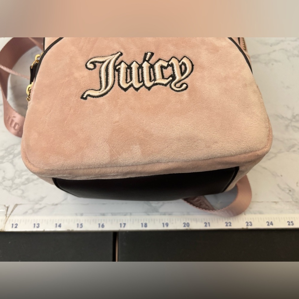 NWT Juicy Couture Cafe Dusty Blush Queen Of Everything Backpack Change Purse - Picture 8 of 10
